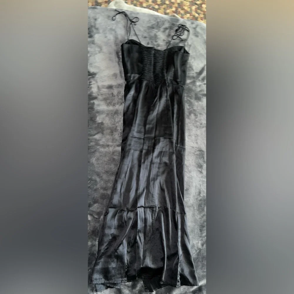 Reformation Marguerite Silk Dress in Black Size 2 - Picture 9 of 15